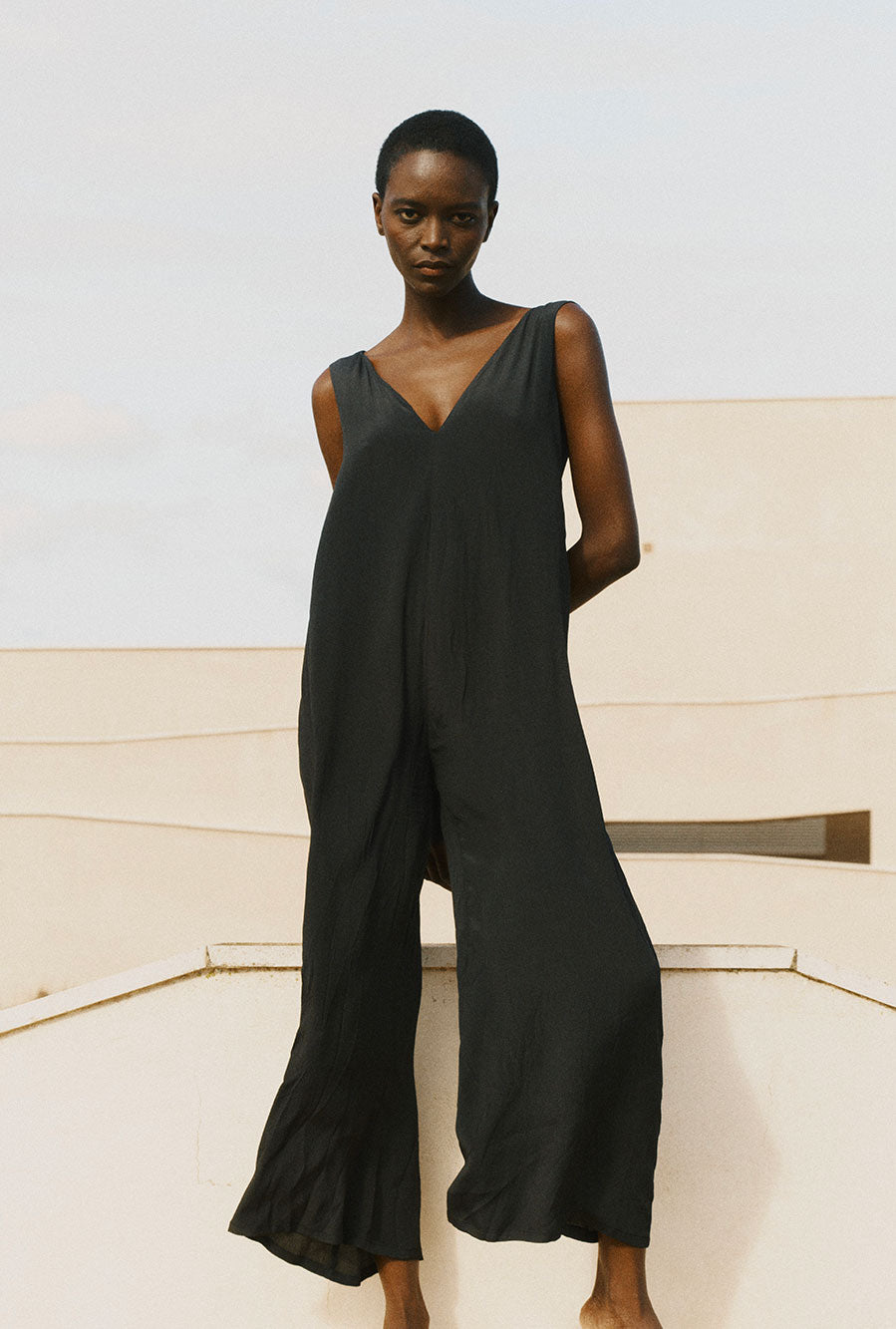 The oversized silk jumpsuit